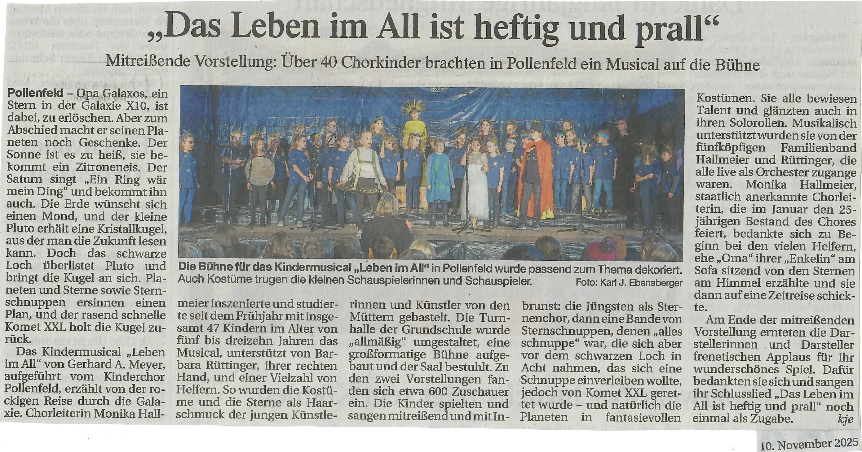 Kindermusical „Leben im All“